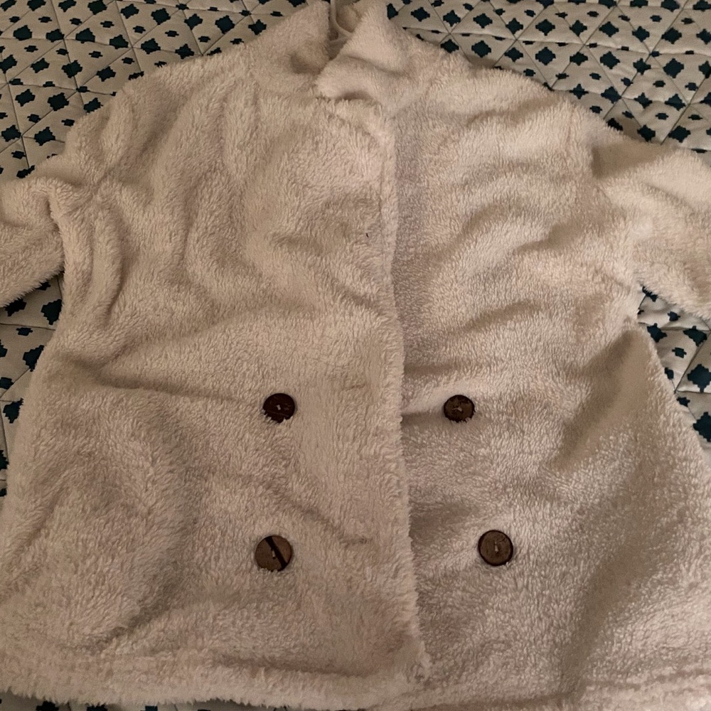 White fuzzy jacket